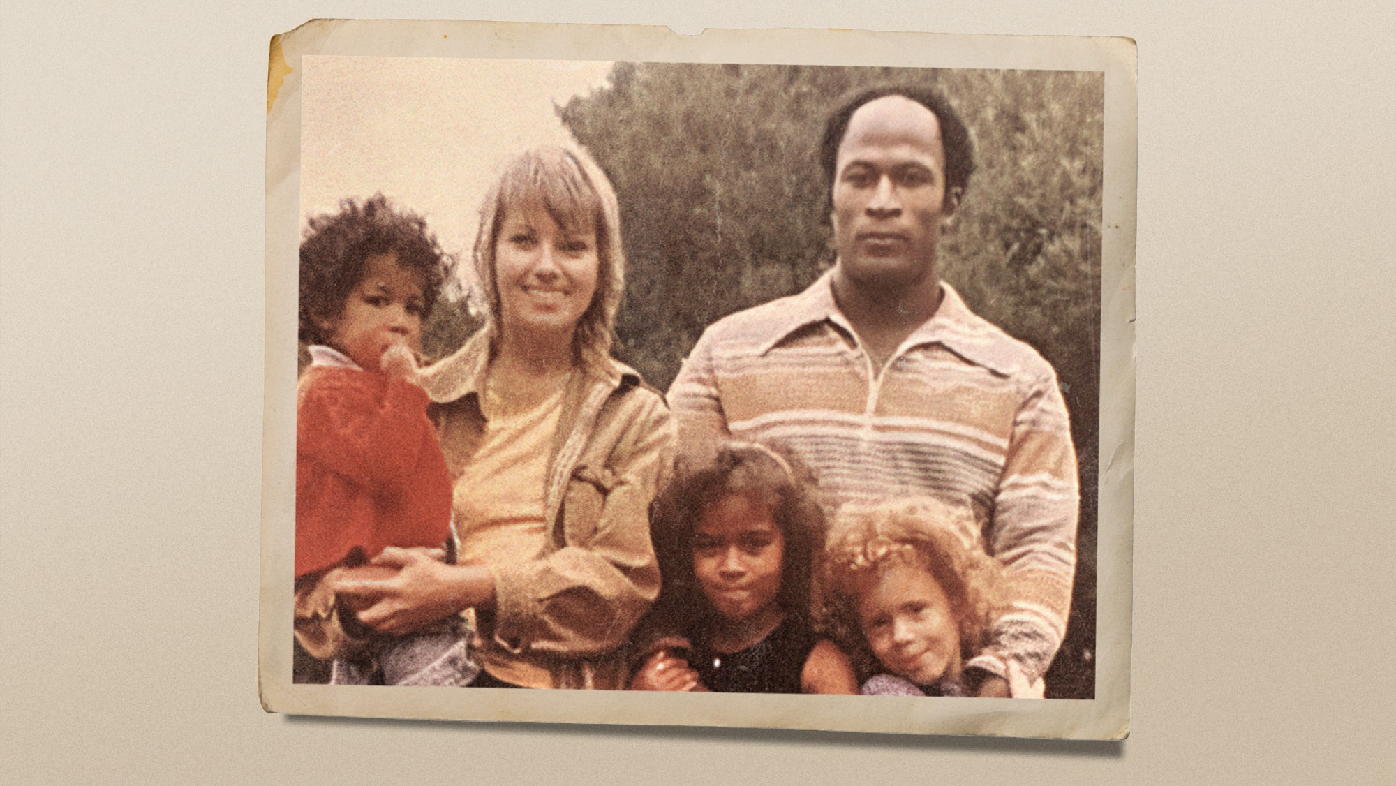 John Amos with (from left) son K.C., first wife Noni, daughter Shannon and goddaughter Amy Goudy in 1972