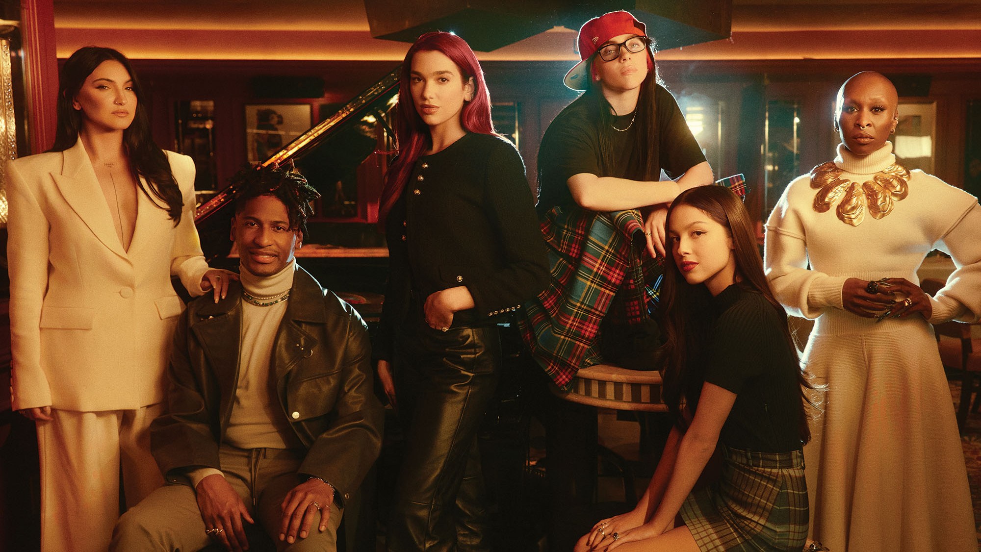 Songwriters Julia Michaels, Jon Batiste, Dua Lipa, Billie Eilish, Olivia Rodrigo and Cynthia Erivo  were photographed Oct. 31 at The Georgian Hotel in Santa Monica.